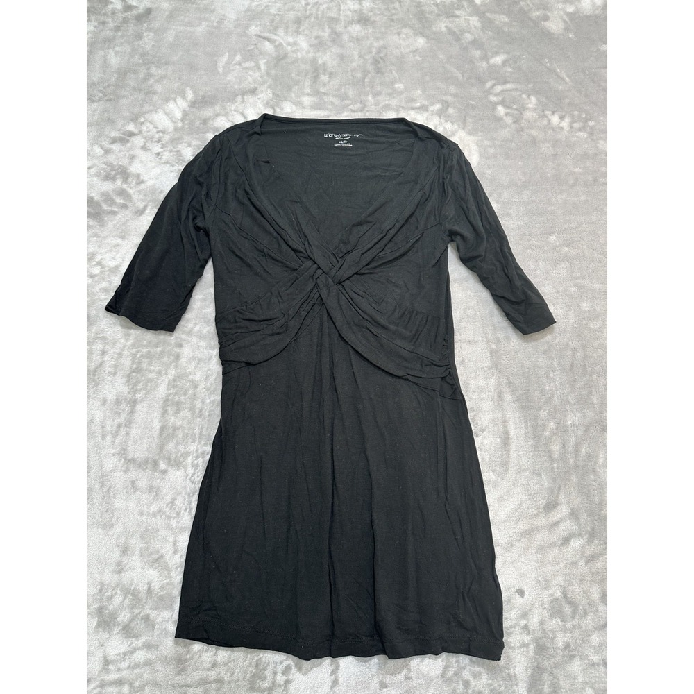 Liz Lange Maternity Blouse Top Women's Size XS Black 1/2‎ Sleeve Stretch EUC